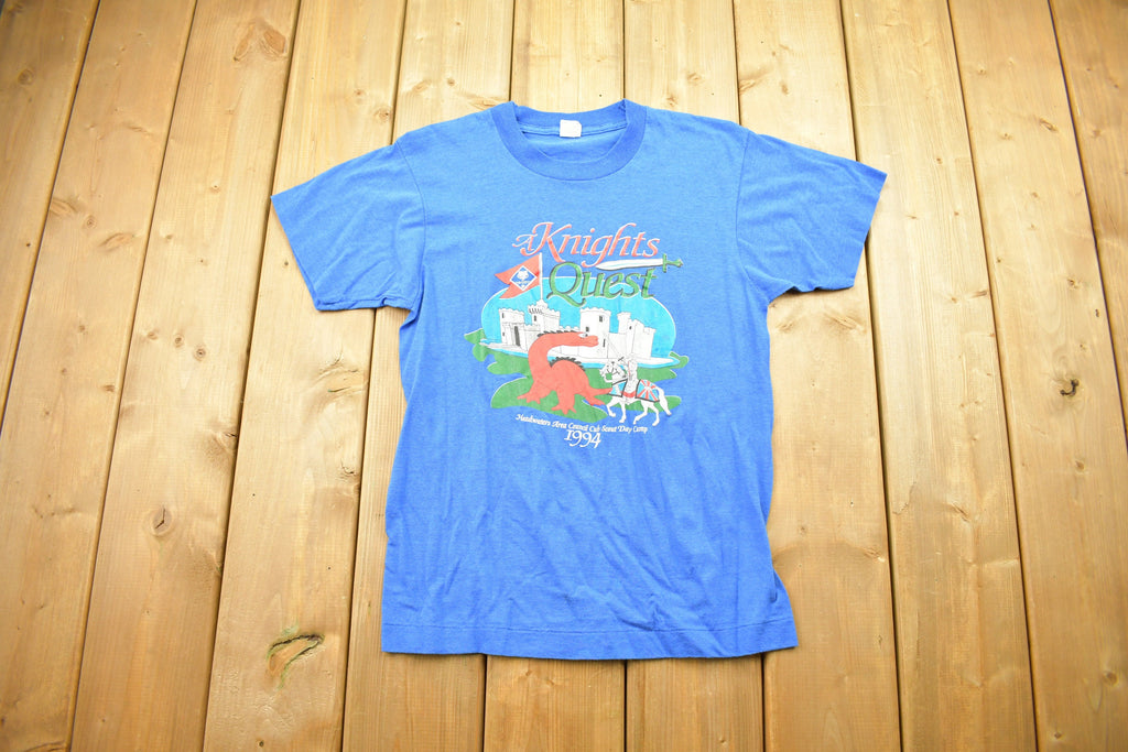 Vintage 1980s Knights Quest Headwaters Area Council Cub Scout Day Camp T Shirt