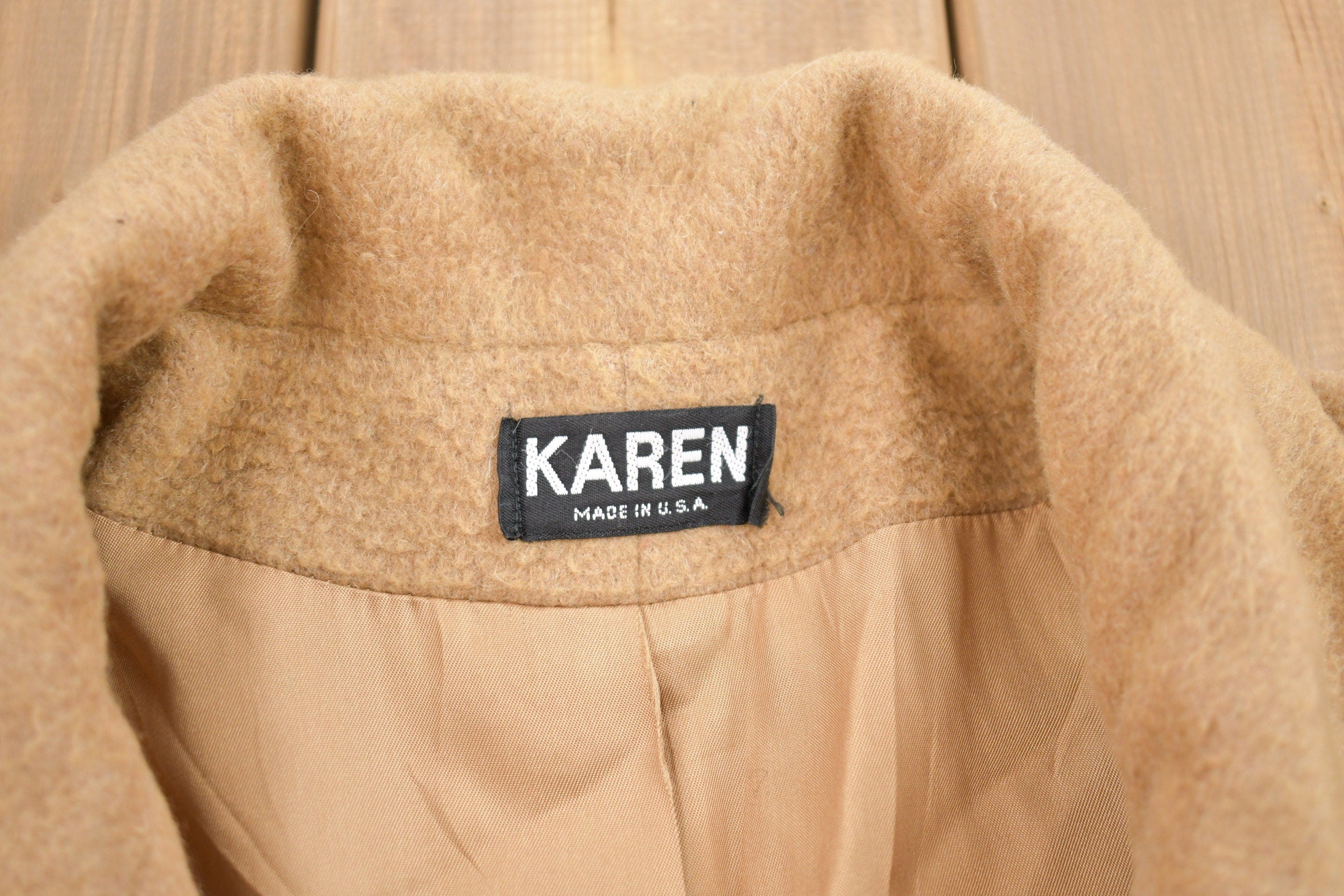 Vintage 1990s Karen 100% Wool Jacket  Wool Jacket   Vintage 90s Jacket  Outdoor  Winter  Cozy Trench Coat