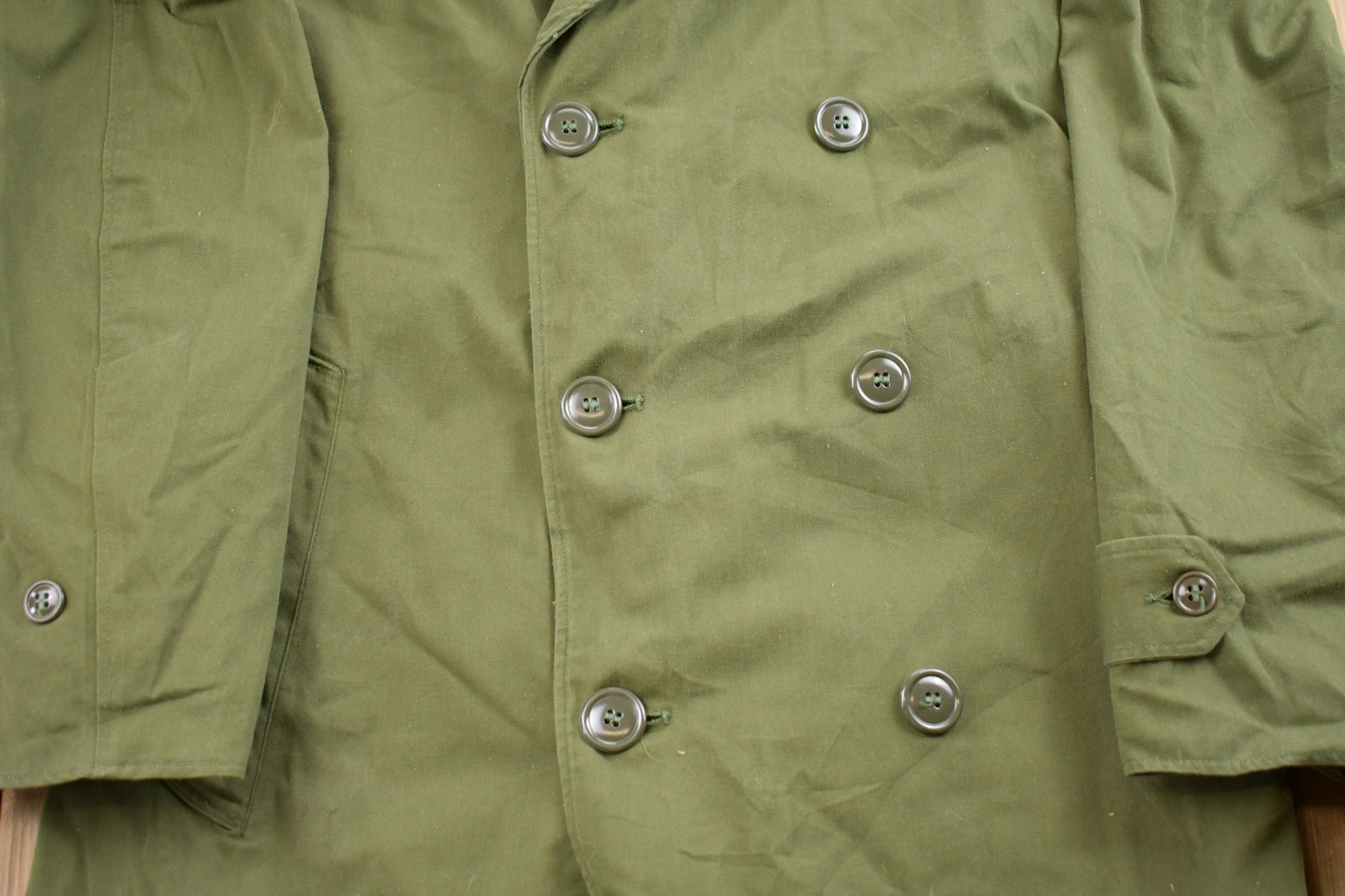 Vintage 1960s Military Parka Overcoat / Button Up Jacket / US Army Green / Vintage Army / Army Jacket / Military Full Length Parka