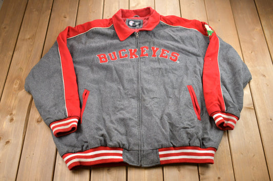 Vintage 1990s University Of Ohio State Buckeyes NCAA Wool Jacket / Wool Jacket  / Vintage 90s Jacket / Outdoor / Embroidered