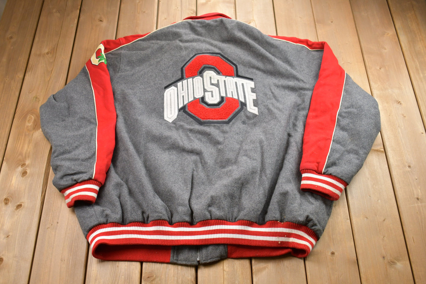 Vintage 1990s University Of Ohio State Buckeyes NCAA Wool Jacket / Wool Jacket  / Vintage 90s Jacket / Outdoor / Embroidered