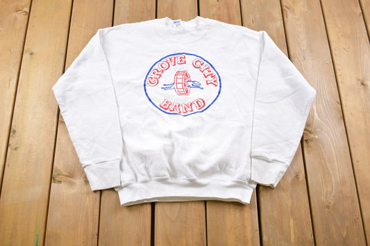 Vintage 1990s Grove City Band Crewneck Sweatshirt / 90s Crewneck / Souvenir / Athleisure / Streetwear / Travel And Tourism / Greyhound