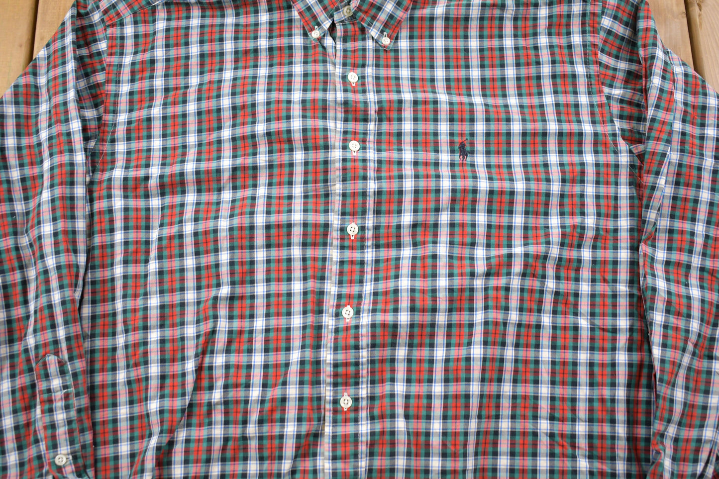 Vintage 1990s Ralph Lauren Button Up Shirt / 1990s Button Up / Vintage Flannel / Plaid Flannel / Casual Shirt / Formal Shirt / 90s Ralph