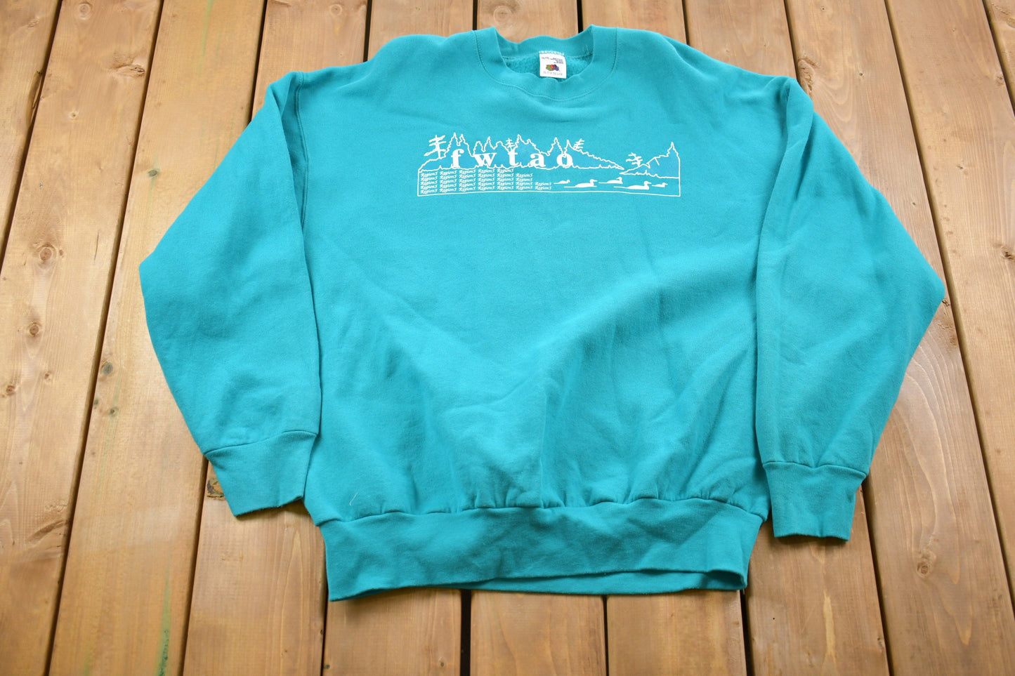 Vintage 1990s FWTAO Graphic Crewneck Sweatshirt / 90s Crewneck / Souvenir / Athleisure / Streetwear / Travel And Tourism / Made In Canada