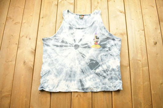 Vintage 1990s Disney Mickey Mouse Tie Dye Tank Top Shirt / Walt Disney World / Graphic Tee / 80s / 90s