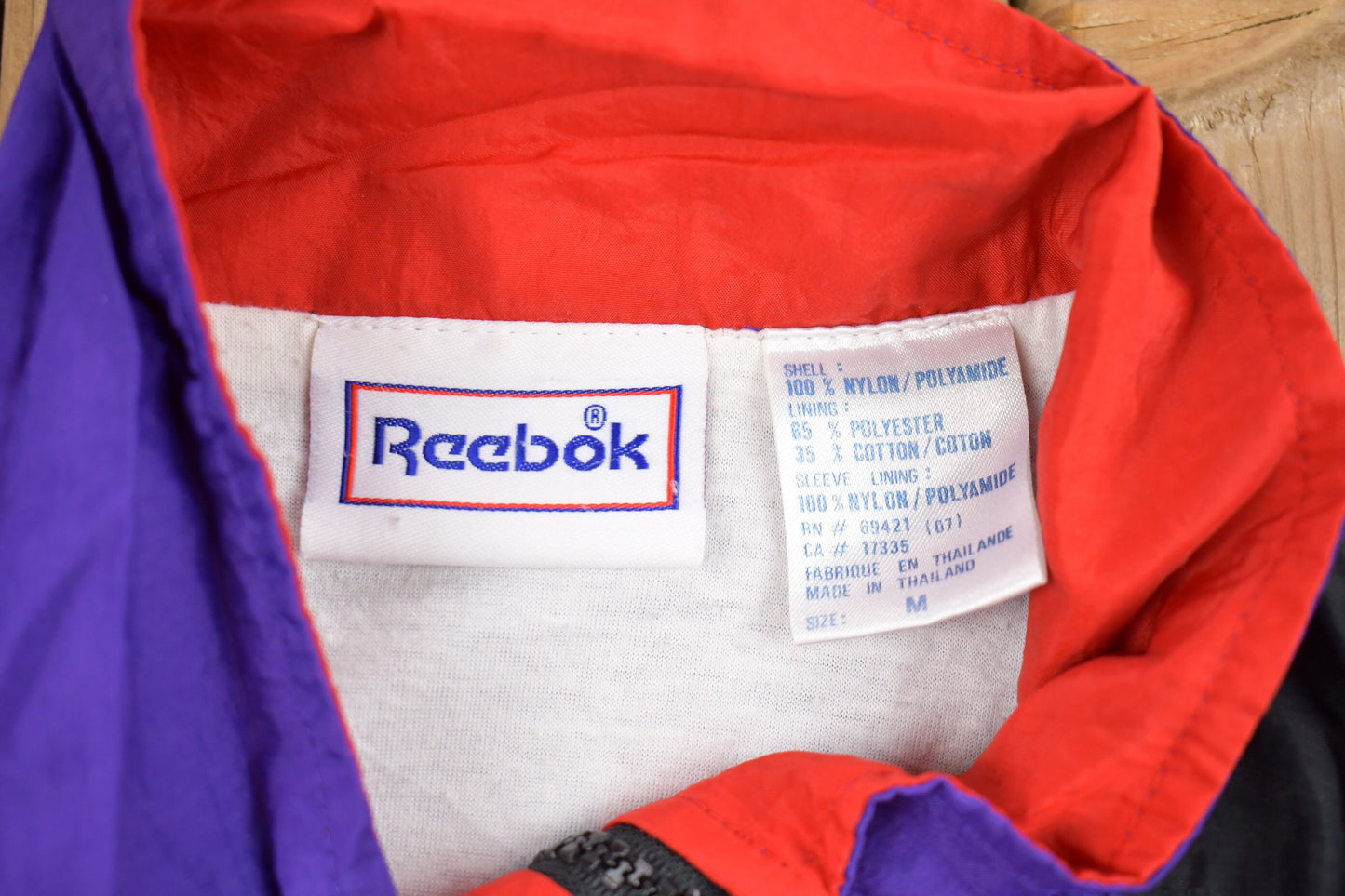 Vintage 1990s Abstract Reebok Windbreaker Jacket / Embroidered Logo / Athletic Spring Summer Sportswear / Streetwear / Athleisure