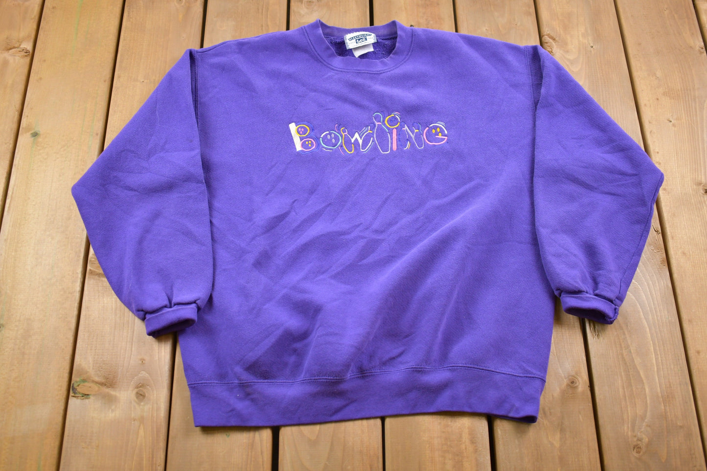 Vintage 1990s Lee Bowling Embroidered Crewneck Sweatshirt / 90s Crewneck / Souvenir / Athleisure / Streetwear / Made In USA