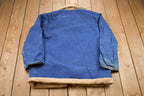 Vintage 1970s Denim Jean Sherpa Lined Full Zip Jacket
