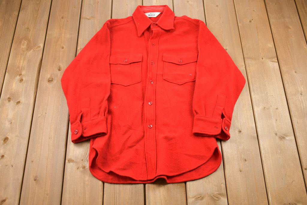 Vintage 1980s Woolrich Wool Button Up Board Shirt