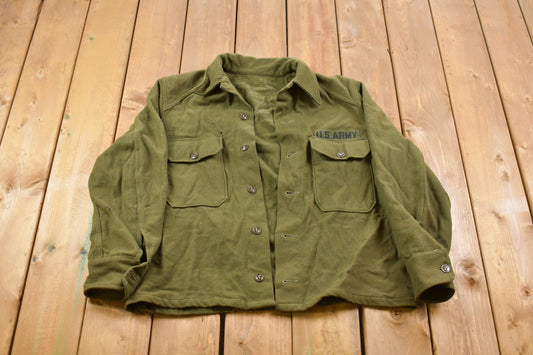 1953 Vintage Military Button Up Army Jacket / US Army Green / Vintage Army / Streetwear Fashion / Army Jacket