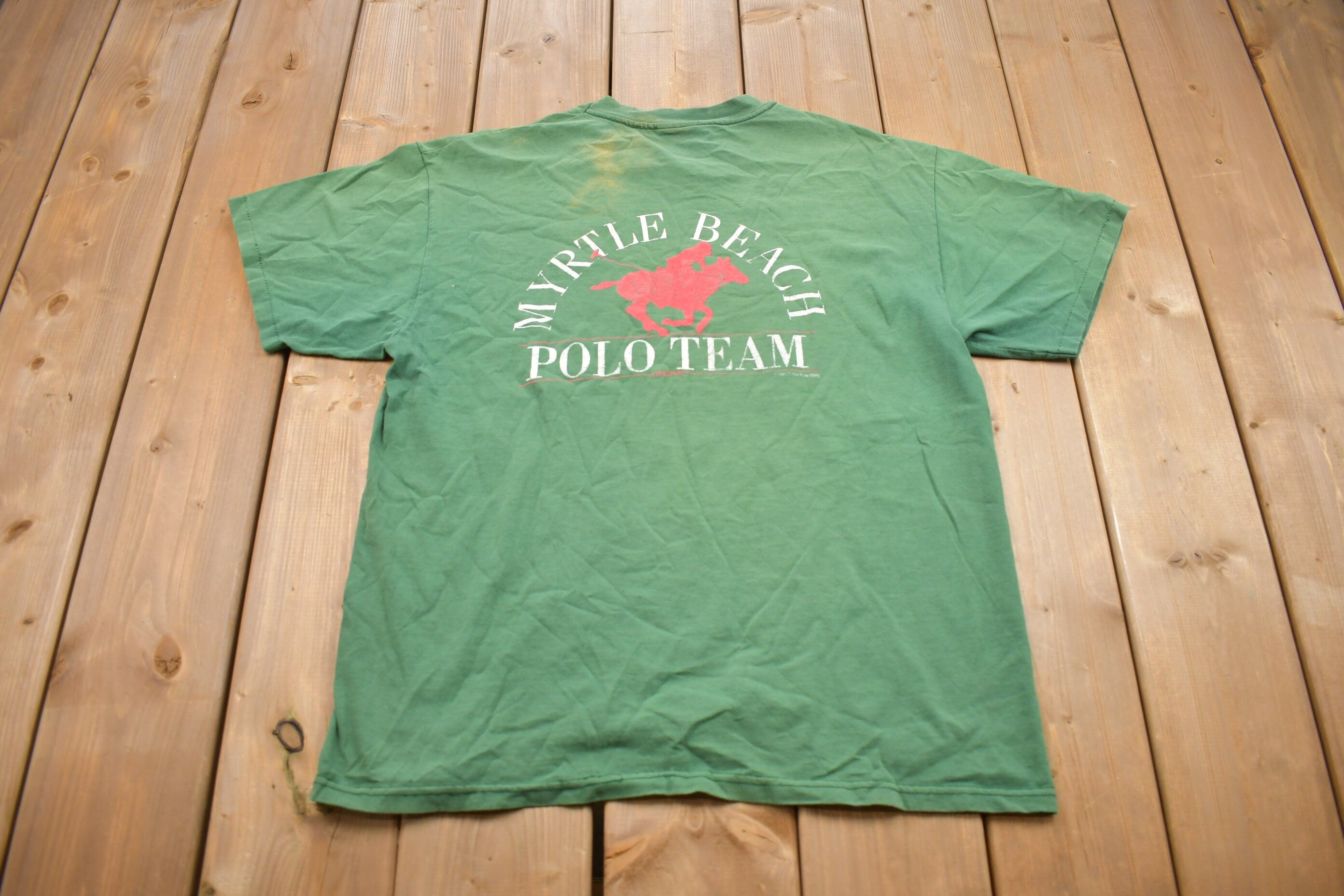 Vintage 1980s Myrtle Beach Polo Team Graphic T-Shirt