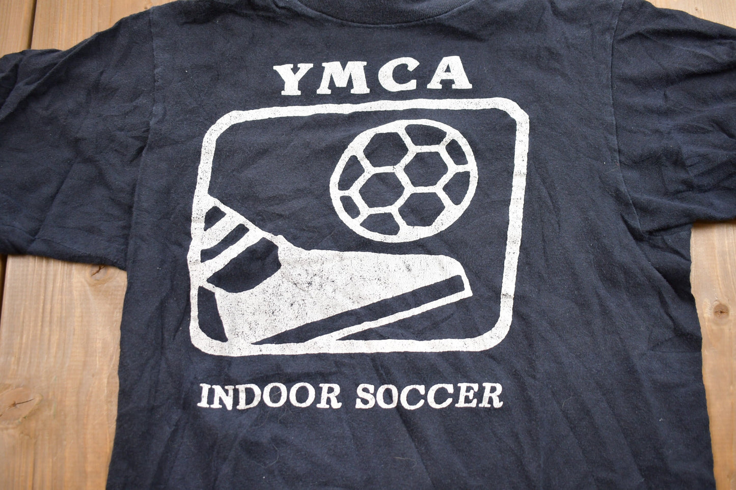 Vintage 1980s Youth YMCA Soccer Graphic T-Shirt / Graphic / 80s / 90s / Streetwear / Retro Style / Single Stitch / Made In USA