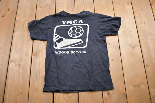 Vintage 1980s Youth YMCA Soccer Graphic T-Shirt / Graphic / 80s / 90s / Streetwear / Retro Style / Single Stitch / Made In USA