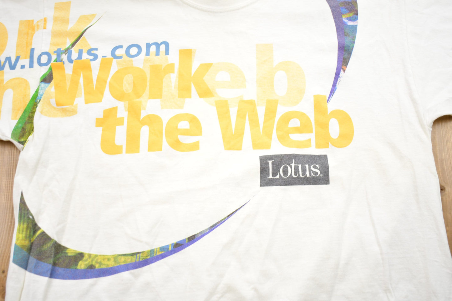 Vintage 1990s Work The Web Lotus T-Shirt / Graphic / 80s / 90s / Streetwear / Retro Style / Single Stitch / Made In USA