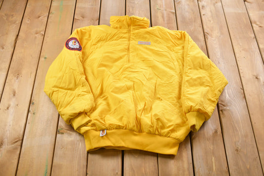 Vintage 1990s Hotdogger Quarter Zip Puffer Jacket / Yellow Puffer / Vintage Bubble Jacket / Winter / Streetwear / Hotdogger USA