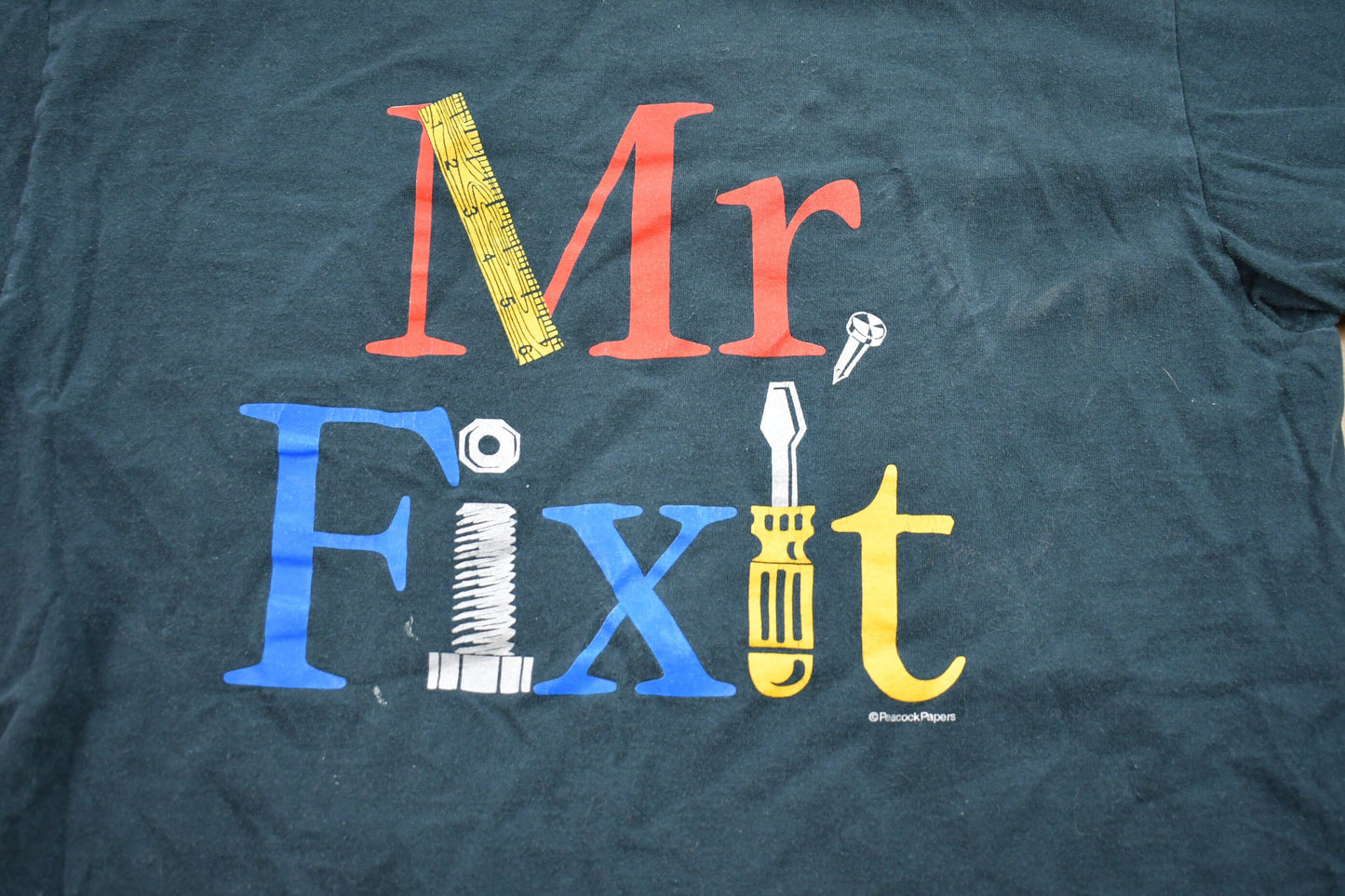 Vintage 1990s Mr. Fix It Graphic T-Shirt / Graphic / 80s / 90s / Streetwear / Retro Style / Ruler Graphic / Tools Graphic