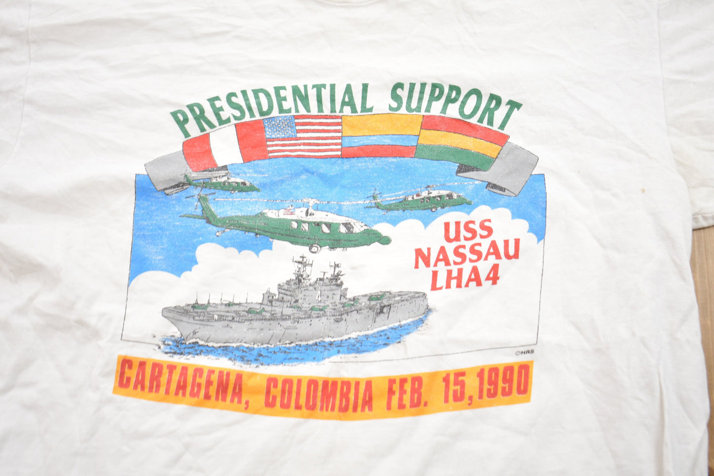 Vintage 1990 Columbia Presidential Support Graphic T-Shirt / Graphic / 80s / 90s / Streetwear / Retro Style / Single Stitch / Made In USA