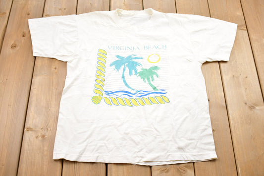 Vintage 1990s Virginia Beach Graphic T-Shirt / Graphic / 80s / 90s / Streetwear / Retro Style / Single Stitch / Made In USA