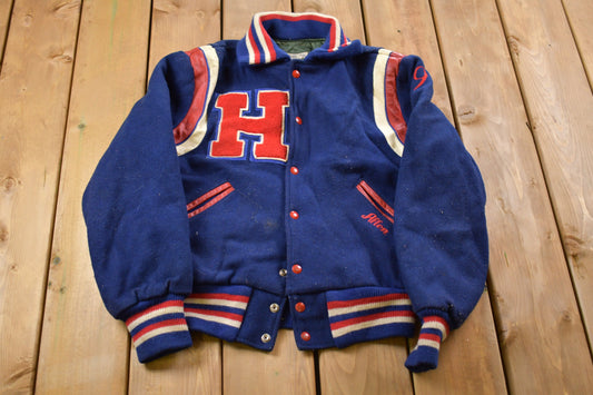 Vintage 1989 Huntington High Pony Express Wool Varsity Jacket / Wool Jacket  / Vintage 80s Jacket / Outdoor / Winter