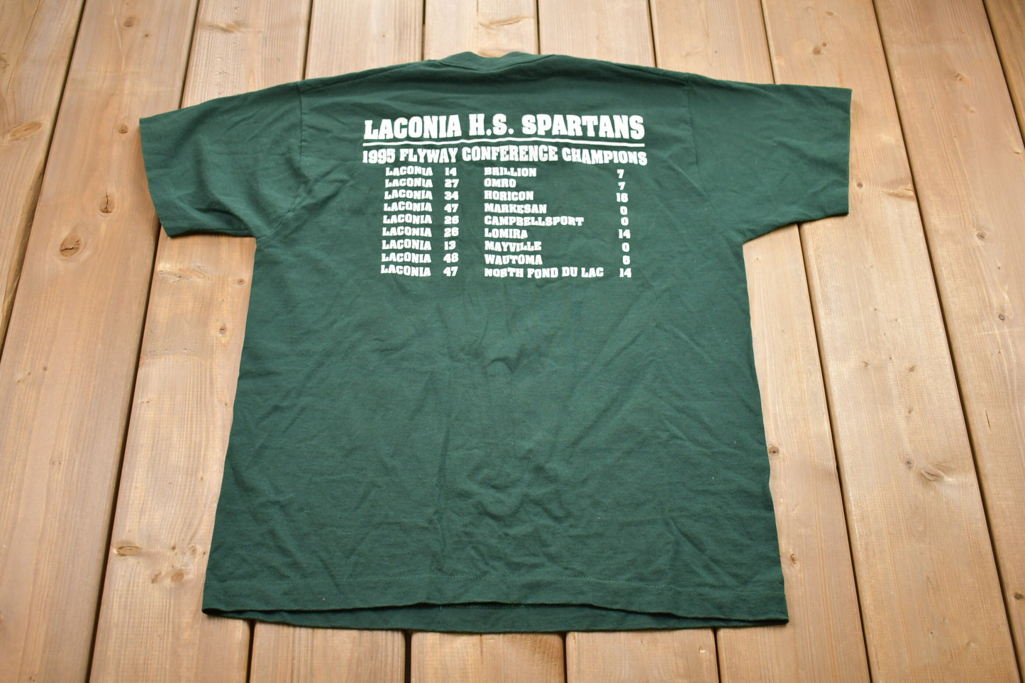 Vintage 1995 Laconia Spartans Football Graphic T-Shirt / Graphic / 80s / 90s / Streetwear / Retro Style / Single Stitch / Made In USA