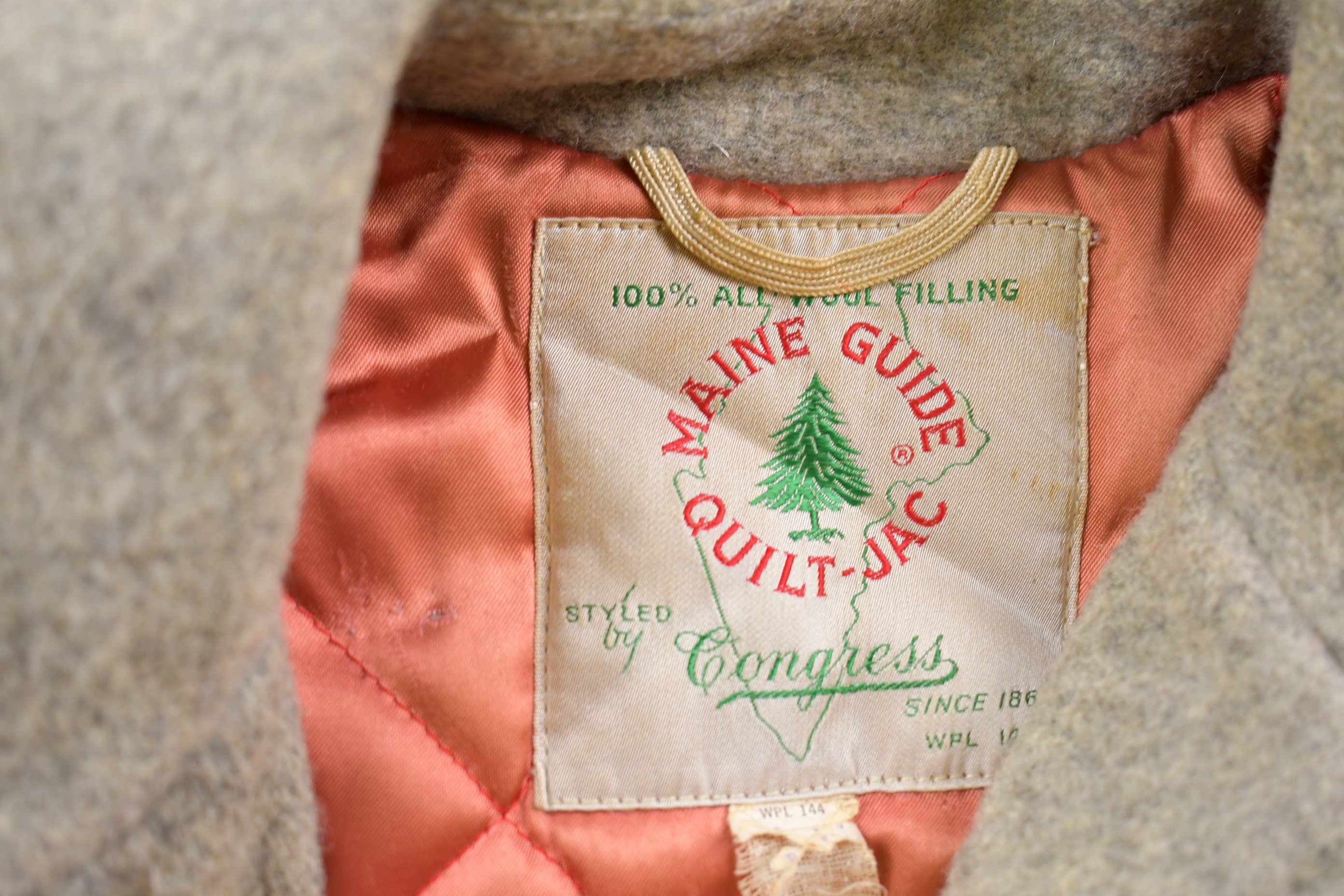 Vintage 1950s Maine Guide Quilt-Jac 100% Wool Jacket