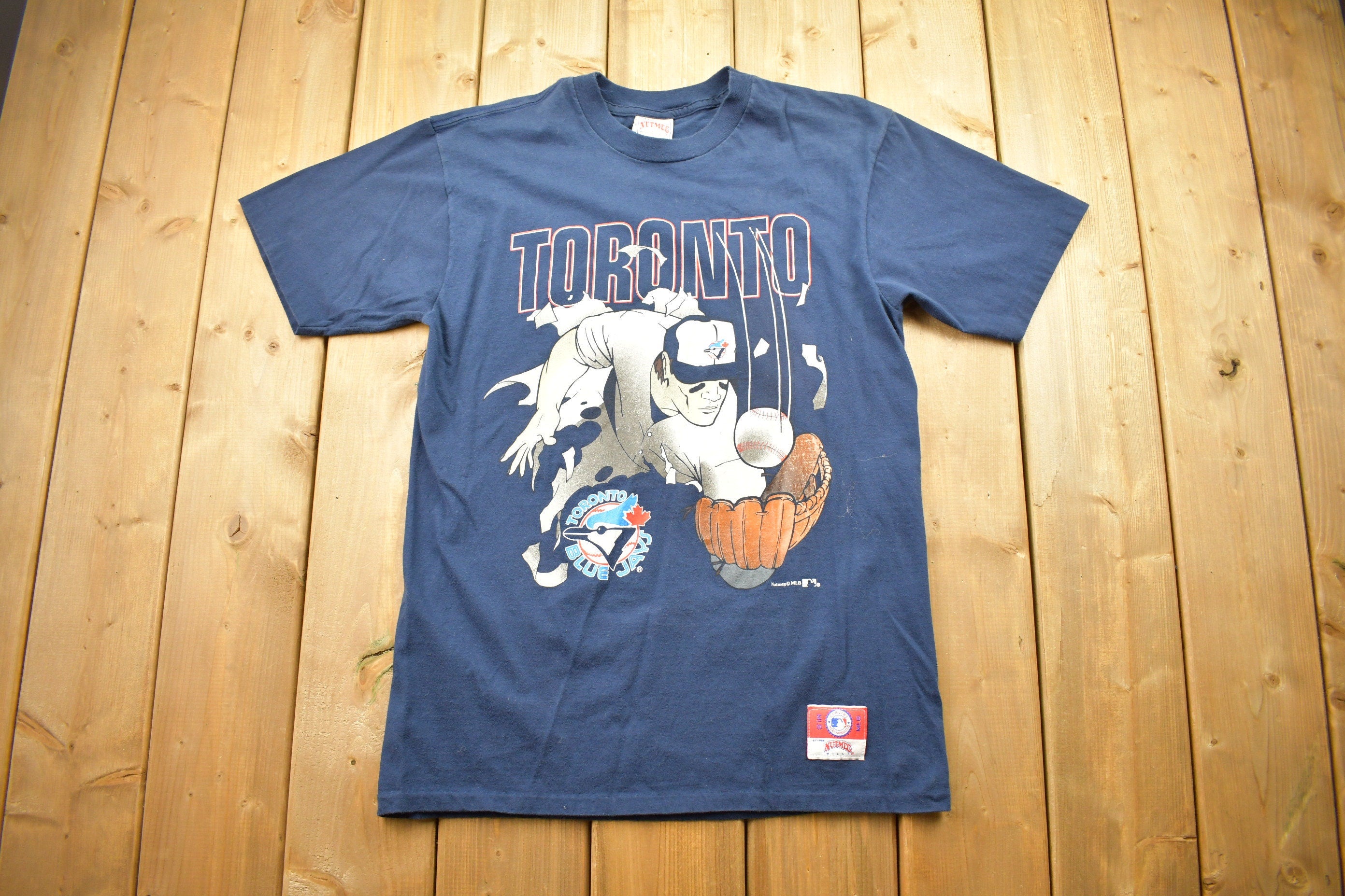 Vintage 1990s Toronto Blue Jays MLB Baseball Nutmeg T Shirt Sportswear
