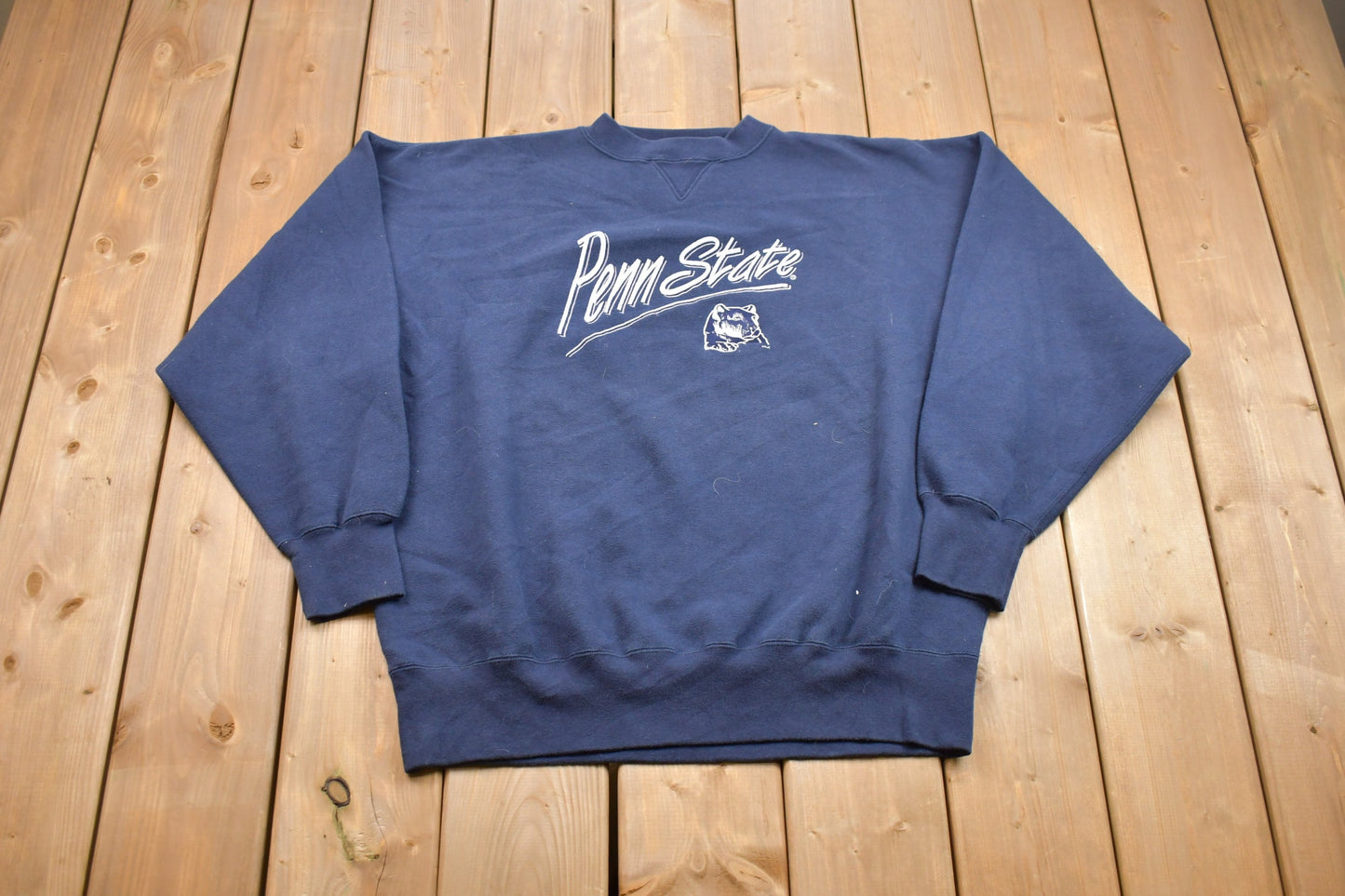 Vintage 1990s Penn State Collegiate Crewneck / Embroidered / NCAA Sweatshirt / Sportswear / Americana