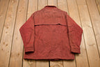 Vintage 1960s Wool Double Breast Pocket Button Up Shirt Faded
