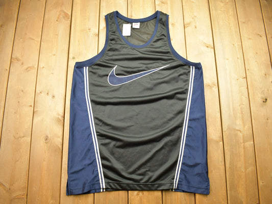 Vintage 1990s Nike Big Swoosh Basketball Jersey / Nike Basketball / Sportswear / Embroidered / Swoosh / Nike White Tag