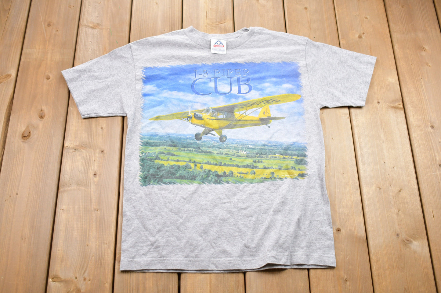 Vintage 1990s J3 Piper Cub Airplane Graphic T-Shirt / Graphic / 80s / 90s / Streetwear / Retro Style / Plane Graphic / Made In USA