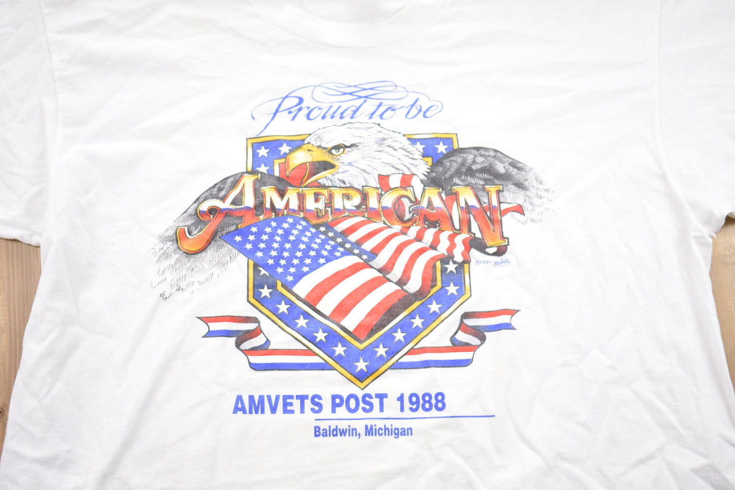 Vintage 1988 Proud To Be American Graphic T-Shirt / Graphic / 80s American Pride / Streetwear / Retro Style / Single Stitch / Made In USA