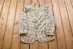 Vintage 1990s Light Plaid Blazer Jacket