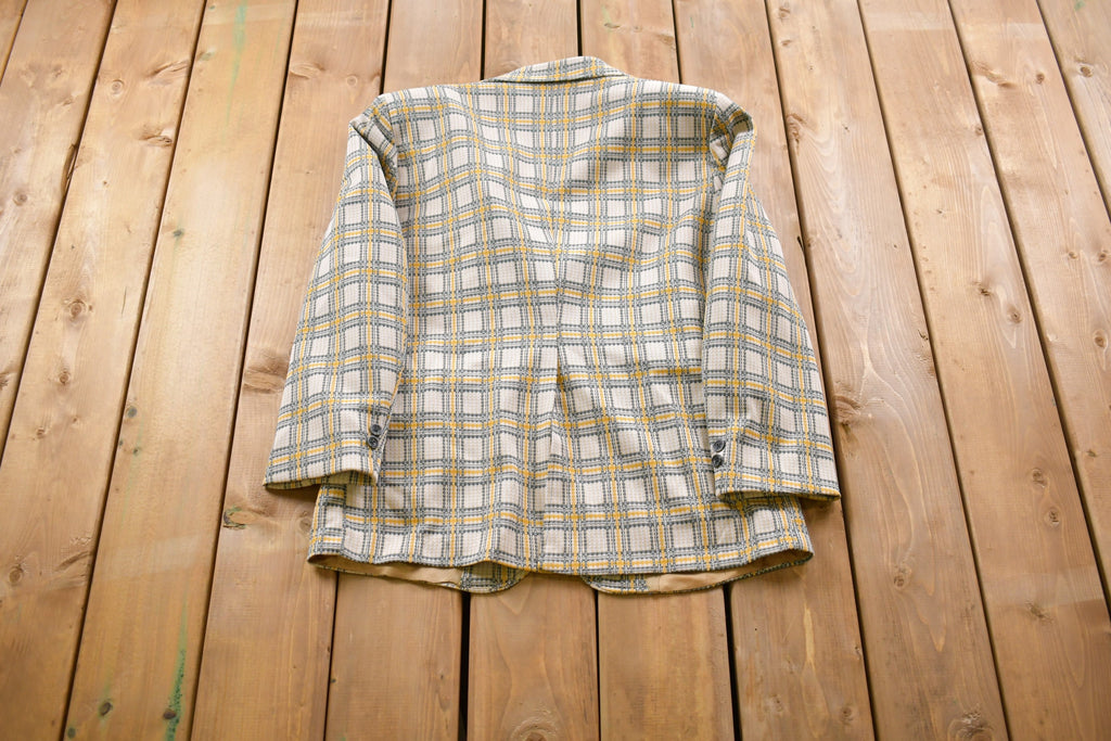 Vintage 1990s Light Plaid Blazer Jacket
