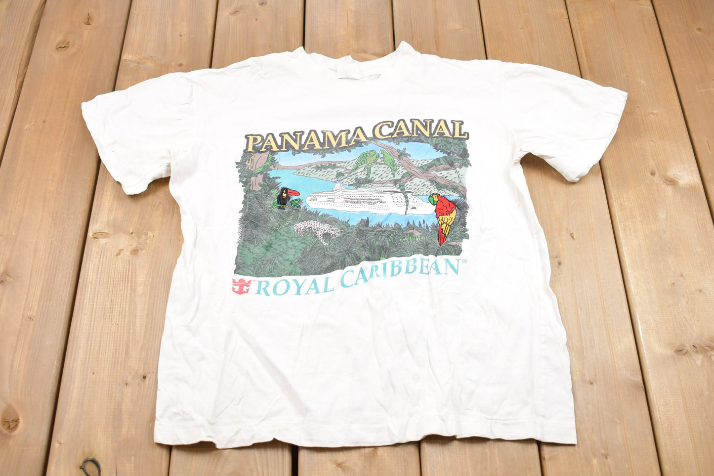 Vintage 1990s Panama Canal Graphic T-Shirt / Streetwear / Retro Style / Single Stitch / Made In Panama / 90s Graphic Tee