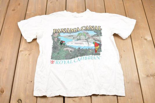 Vintage 1990s Panama Canal Graphic T-Shirt / Streetwear / Retro Style / Single Stitch / Made In Panama / 90s Graphic Tee