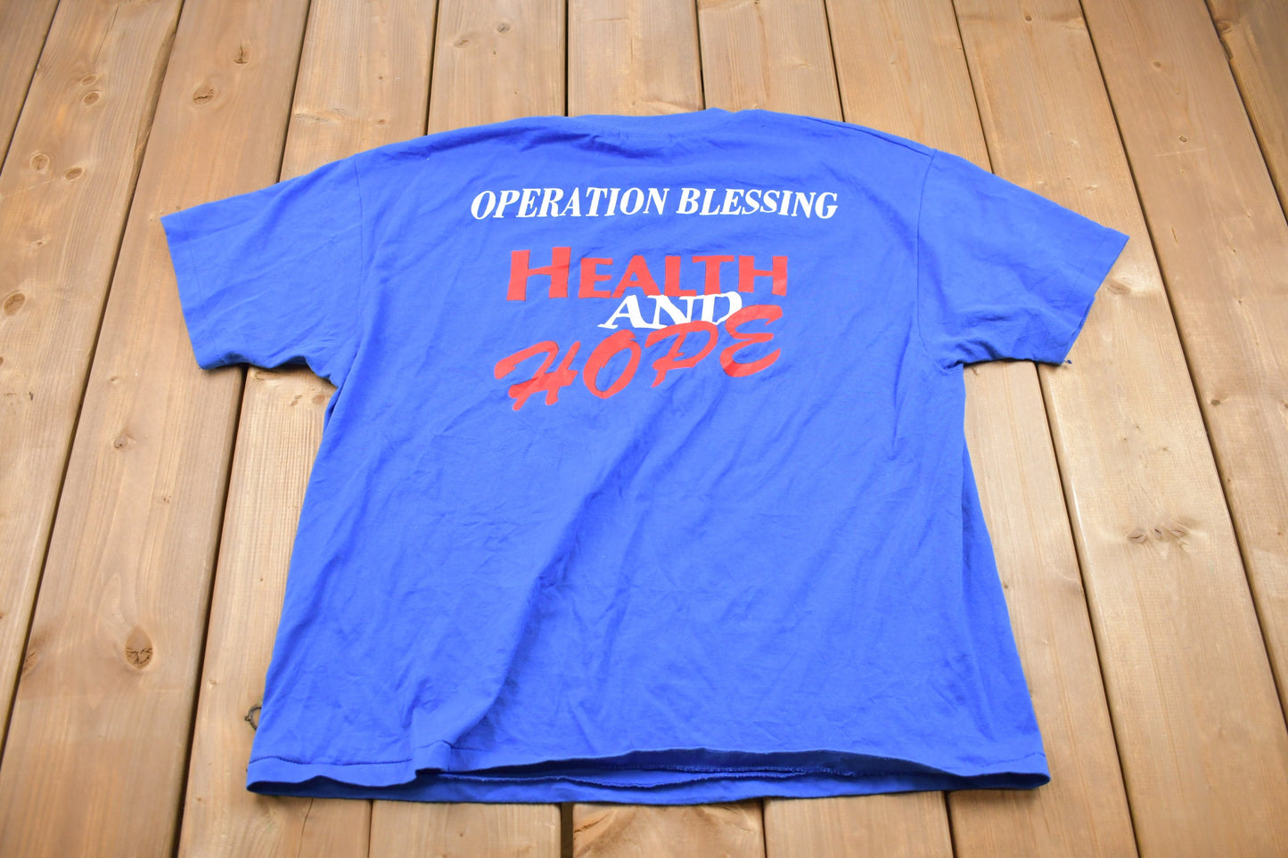 Vintage 1990s Operation Blessing Graphic T-Shirt / Streetwear / Retro Style / Single Stitch / Made In USA / 90s Graphic Tee