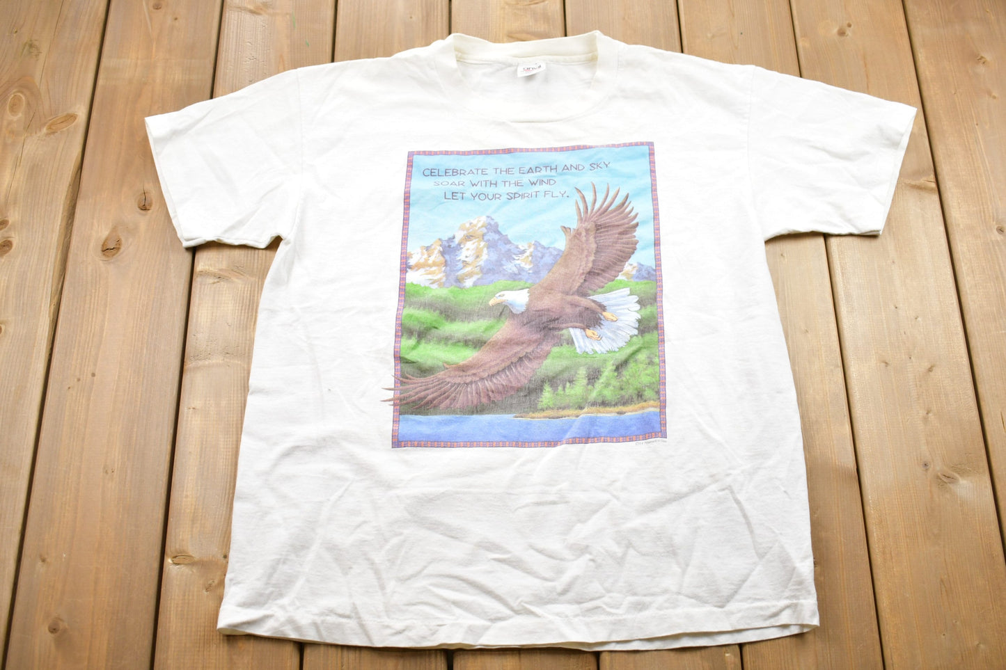 Vintage 1994 Eagle Let Your Spirit Fly Graphic T-Shirt / Graphic / 80s / 90s / Streetwear / Retro Style / Single Stitch / Made In USA