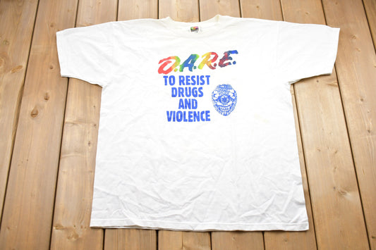 Vintage 1990s DARE Graphic T-Shirt / Graphic / 80s / 90s / Streetwear / Retro Style / Vintage DARE / To Resist Drugs & Violence