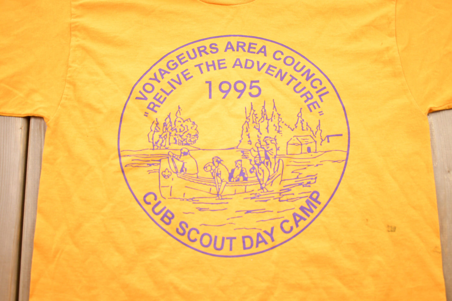 Vintage 1995 Voyageurs Cub Scout Day Camp Graphic T-Shirt / Graphic / 80s / 90s / Streetwear / Retro Style / Single Stitch / Made In USA