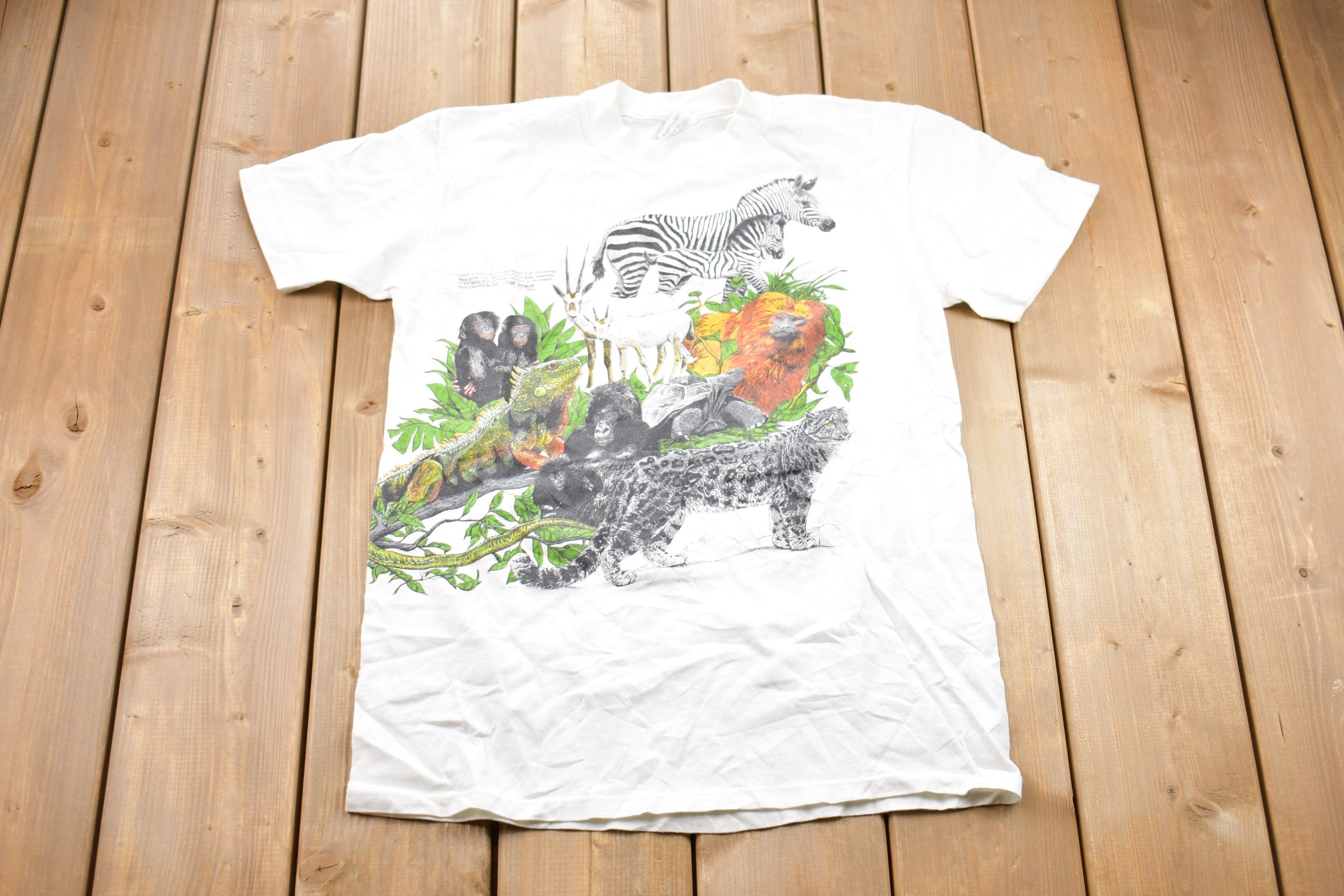 Vintage 1980s Animal Print Graphic T-Shirt