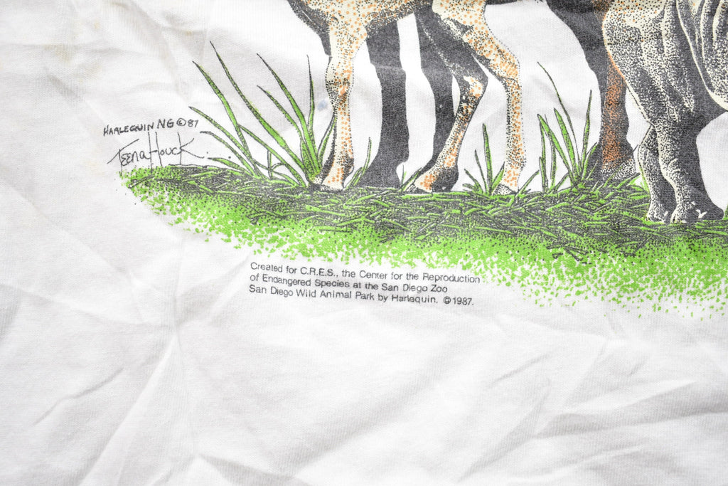 Vintage 1980s Animal Print Graphic T-Shirt