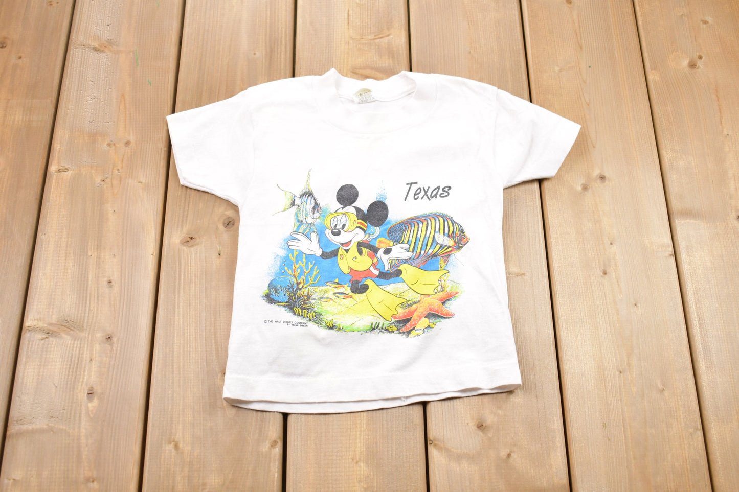 Vintage 1990s Kids Walt Disney World Texas Velva Sheen T-Shirt / Graphic / Streetwear / Retro Style / Made In USA / 90s Disney