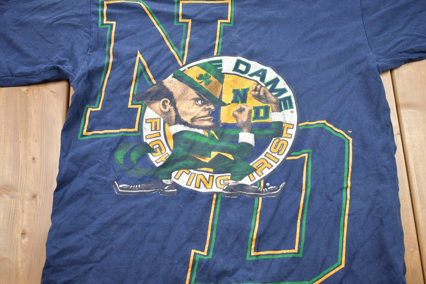 Vintage 1990s University of Notre Dame Fighting Irish Graphic Collegiate T-Shirt / NCAA Tee / Americana / Sportswear / Athleisure