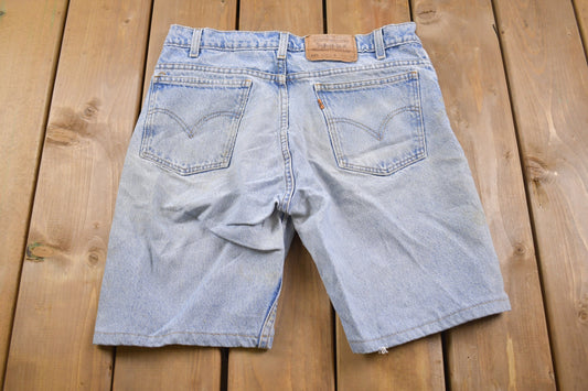 Vintage 1990s Levi's 505 Orange Tab Jean Shorts  31 x 8 / Distressed / 90s Shorts / Streetwear Fashion / Light Wash / Vintage Jeans/ Jorts