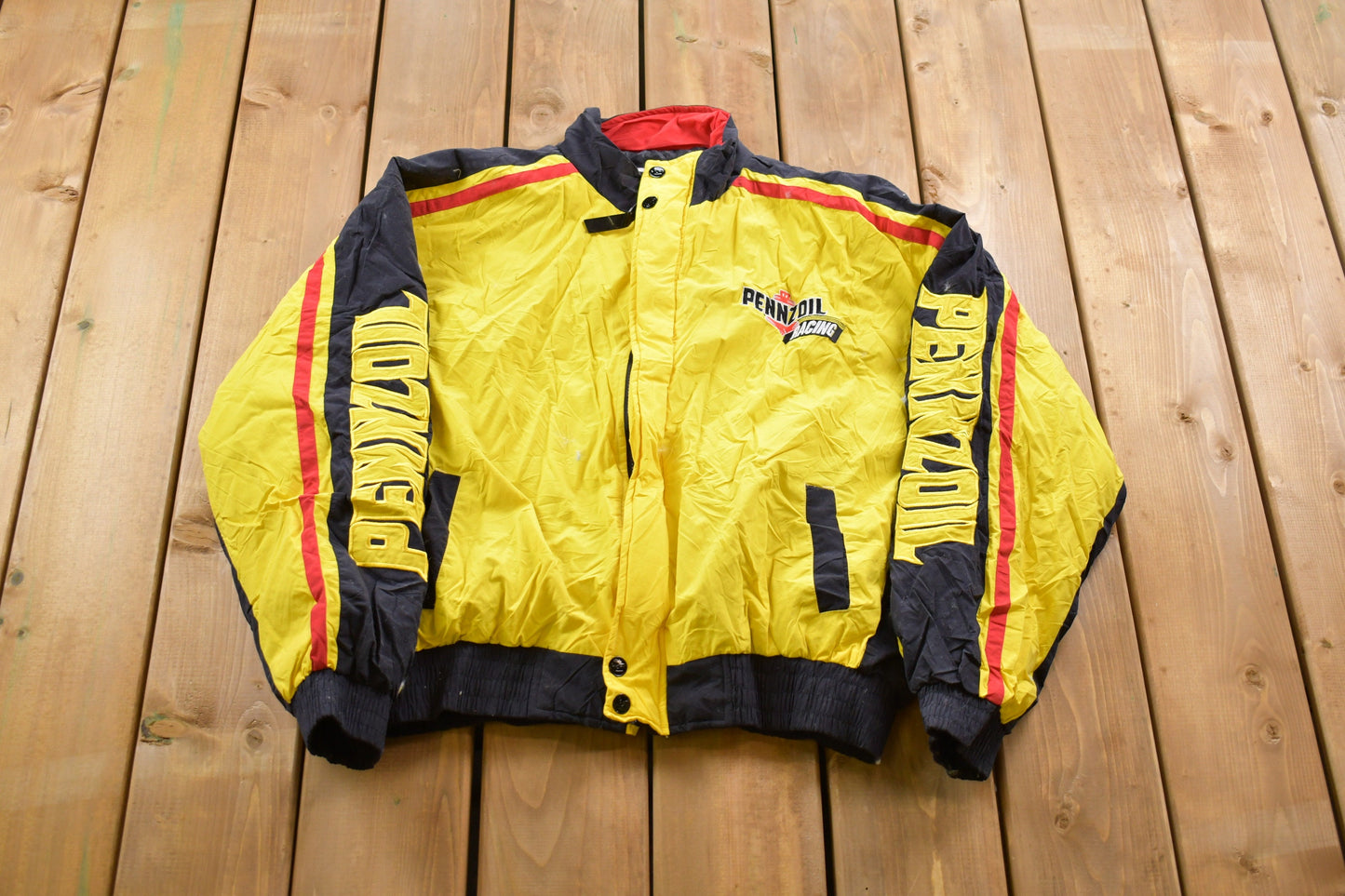 Vintage 1980s Pennzoil Chase Authentics Racing Jacket / Athleisure Sportswear / Streetwear Fashion / Automotive Apparel / Made In Hong Kong