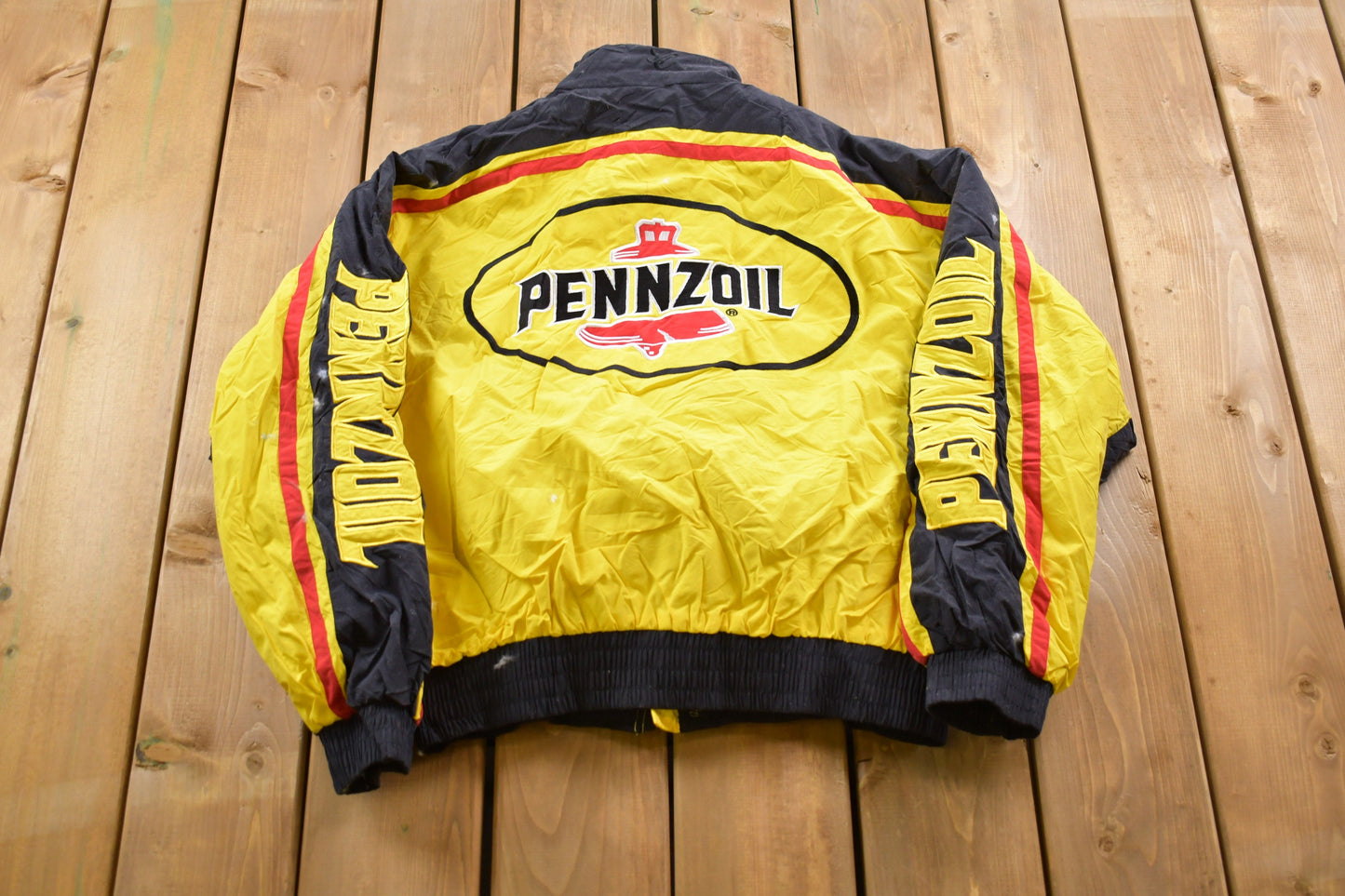 Vintage 1980s Pennzoil Chase Authentics Racing Jacket / Athleisure Sportswear / Streetwear Fashion / Automotive Apparel / Made In Hong Kong