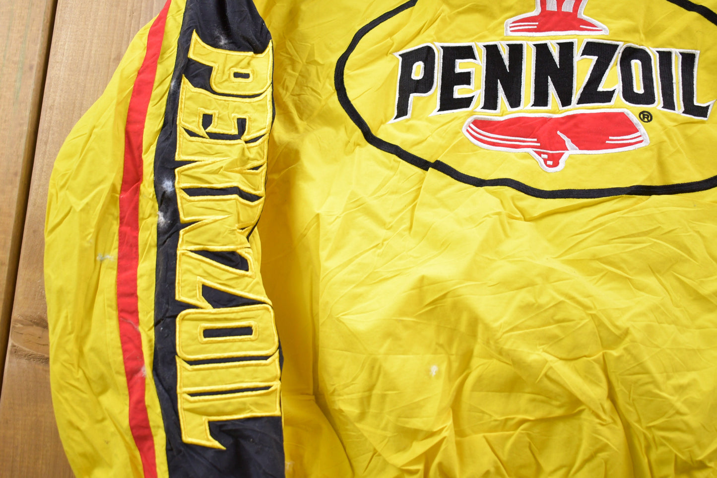 Vintage 1980s Pennzoil Chase Authentics Racing Jacket / Athleisure Sportswear / Streetwear Fashion / Automotive Apparel / Made In Hong Kong