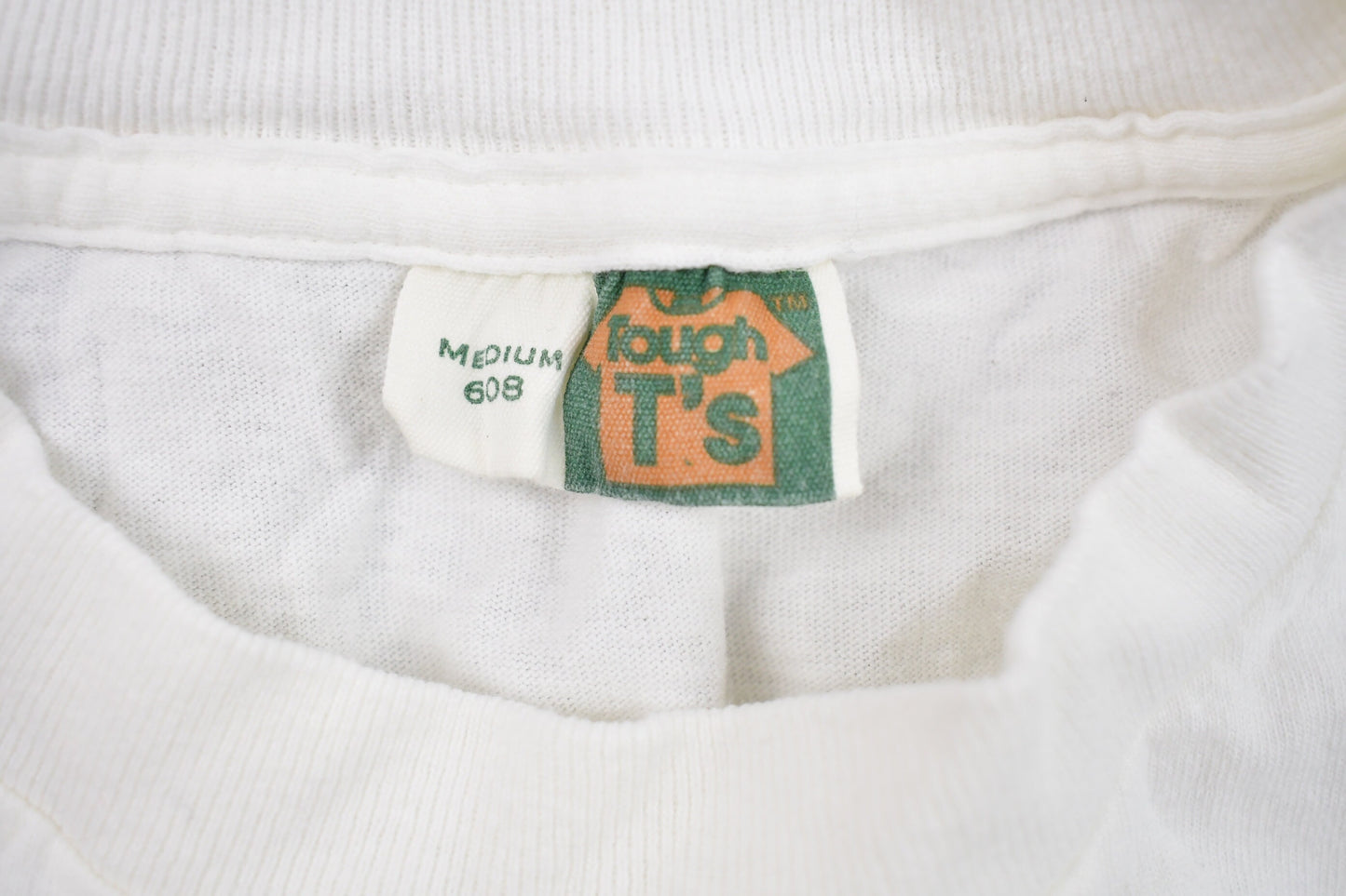 Vintage 1980s Rough T's Plain White T-Shirt / Streetwear / Retro Style / Single Stitch / Made In USA / 80s Graphic Tee