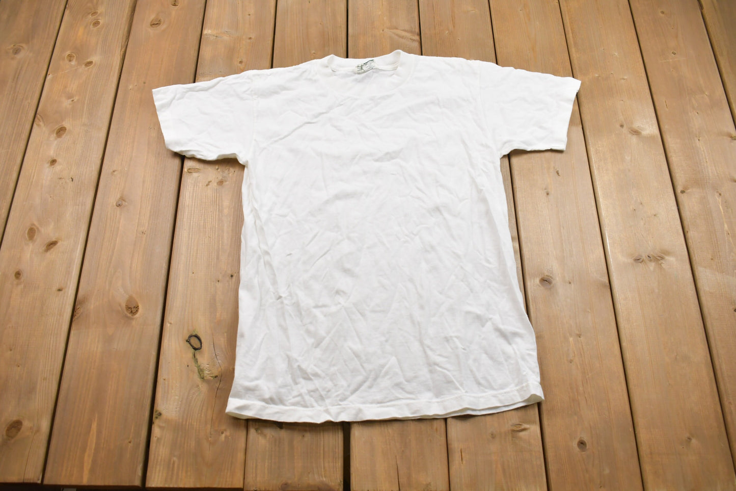 Vintage 1980s Rough T's Plain White T-Shirt / Streetwear / Retro Style / Single Stitch / Made In USA / 80s Graphic Tee