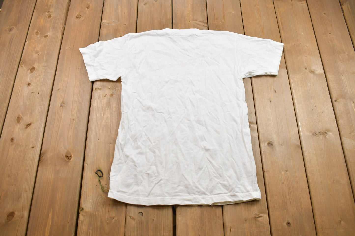 Vintage 1980s Rough T's Plain White T-Shirt / Streetwear / Retro Style / Single Stitch / Made In USA / 80s Graphic Tee